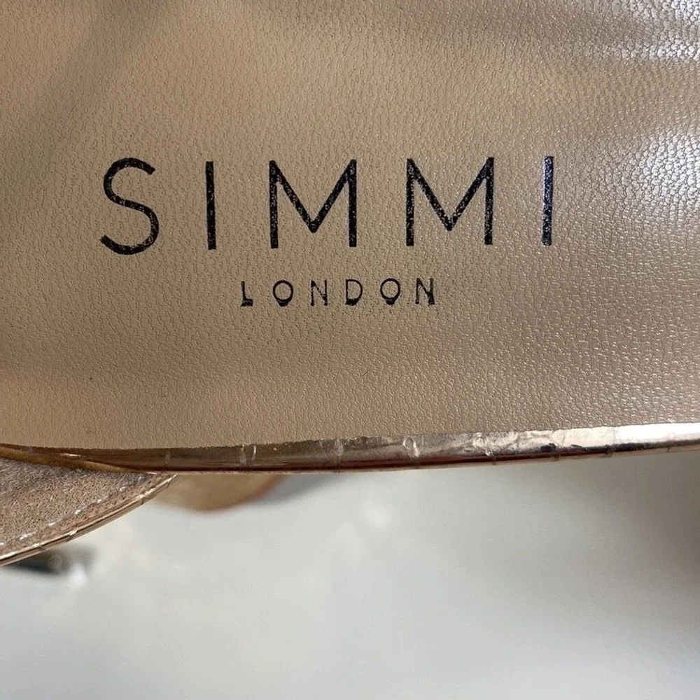 Clearance! Simmi Emma Croc Print Platform‎ Gladiator in Rose Gold Glam Bodycon 7